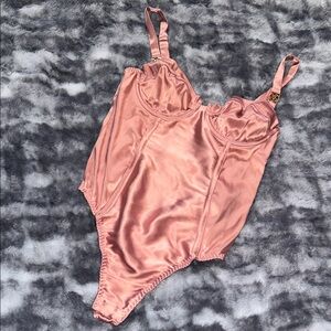 Victoria's Secret Pink Satin Bodysuit